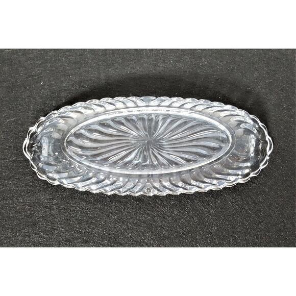Vintage Fostoria Colony Clear Swirl 9" Pickle / Relish Dish 1940-1973 MCM VGC - Picture 4 of 4
